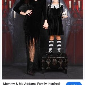 Black Kids Wednesday, Addams, vintage Costume Dress